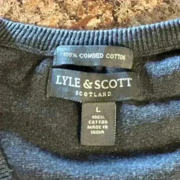 Mens Lyle and Scott Scotland 100% Combed Cotton Vest Large Gray - Picture 6 of 15